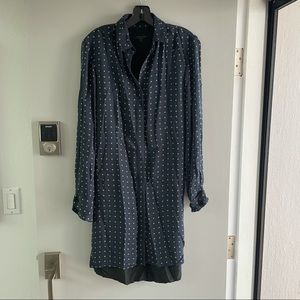 Rag & Bone Blue and White Tie Shirt Dress